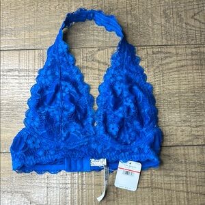 Blue Lace Halter Bralette
